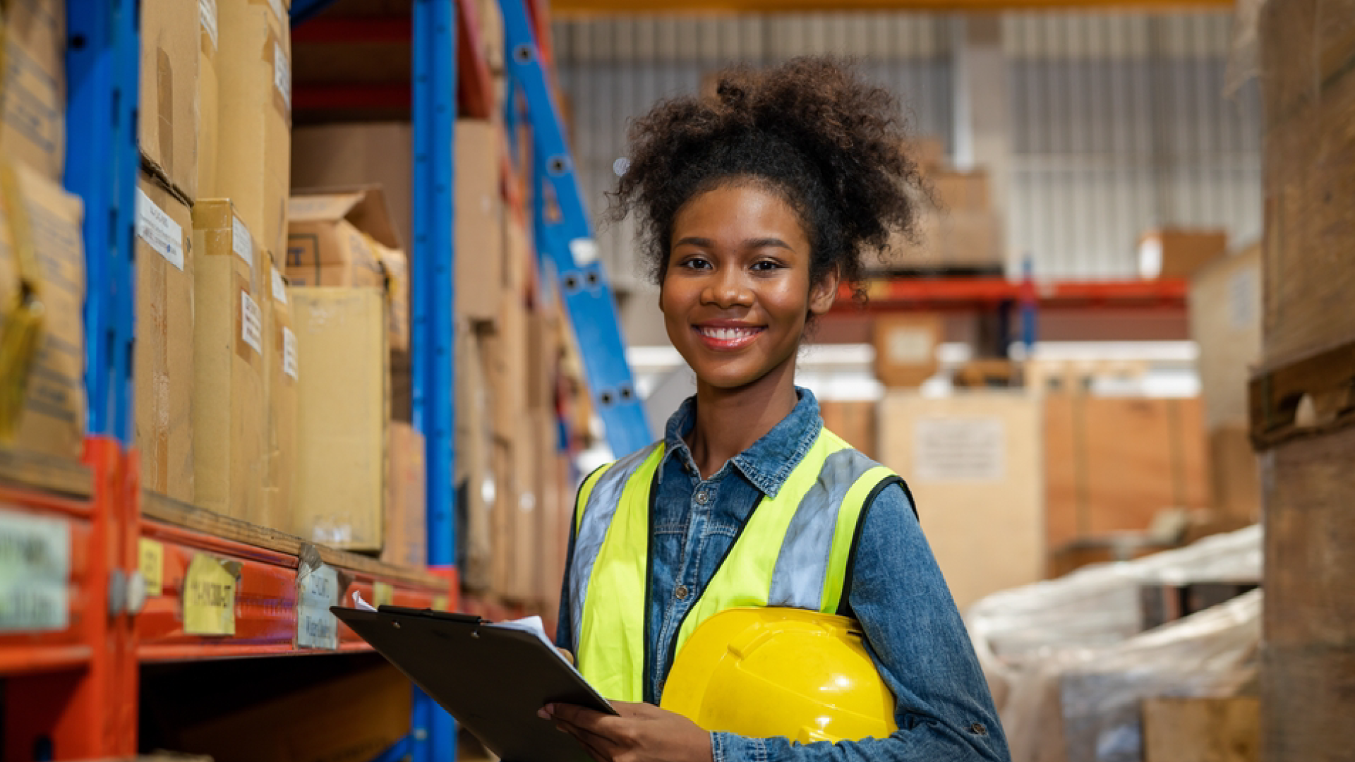 Smiling worker representing workplace resilience and staffing stability