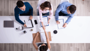PSS staffing specialist onboarding selected candidate for emergency warehouse role